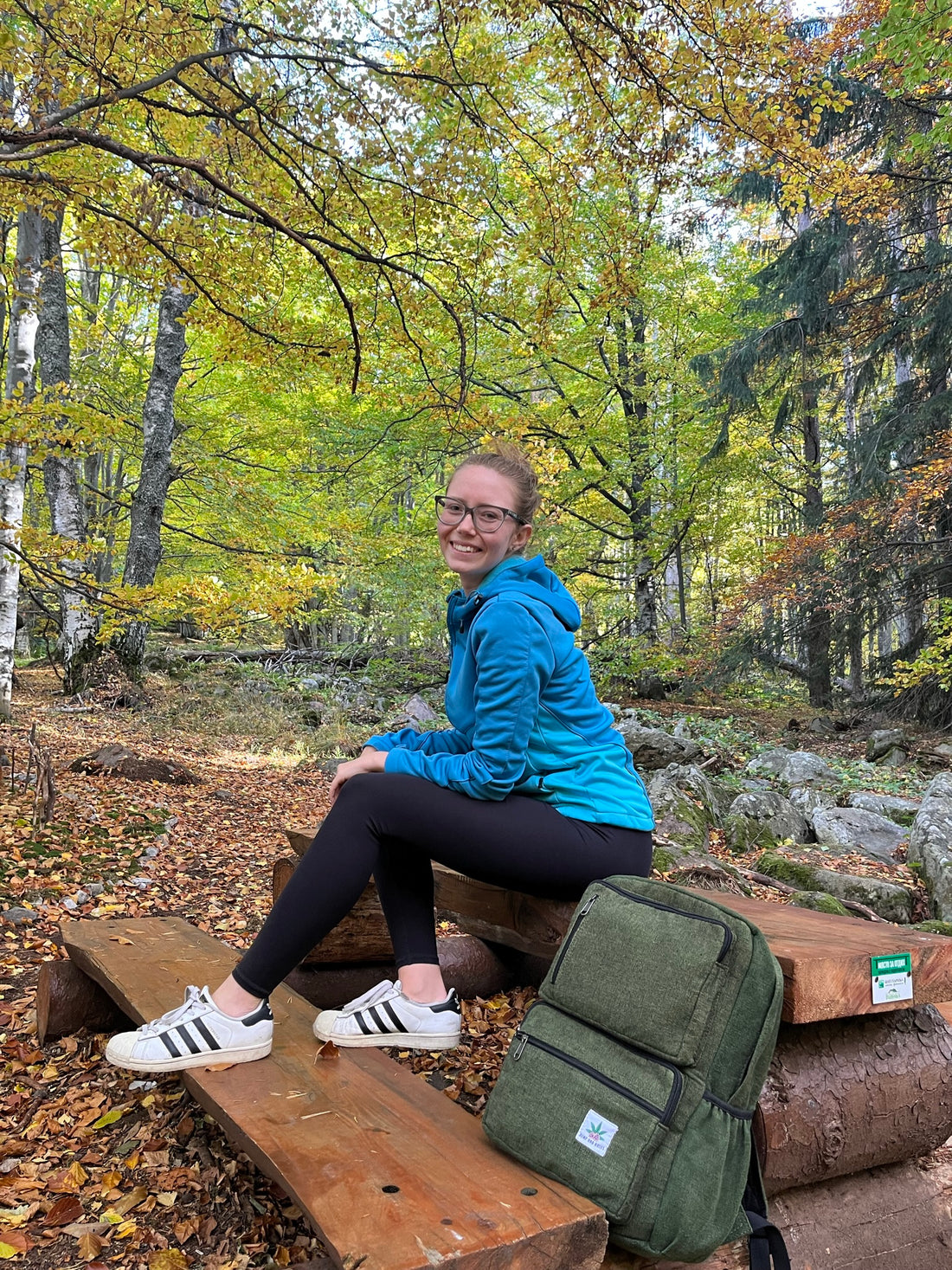 Girl Forest Green Hemp Backpack